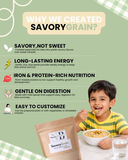 SavoryGrain - Iron and Protein Rich Savory Cereal for Babies(6+ Months)