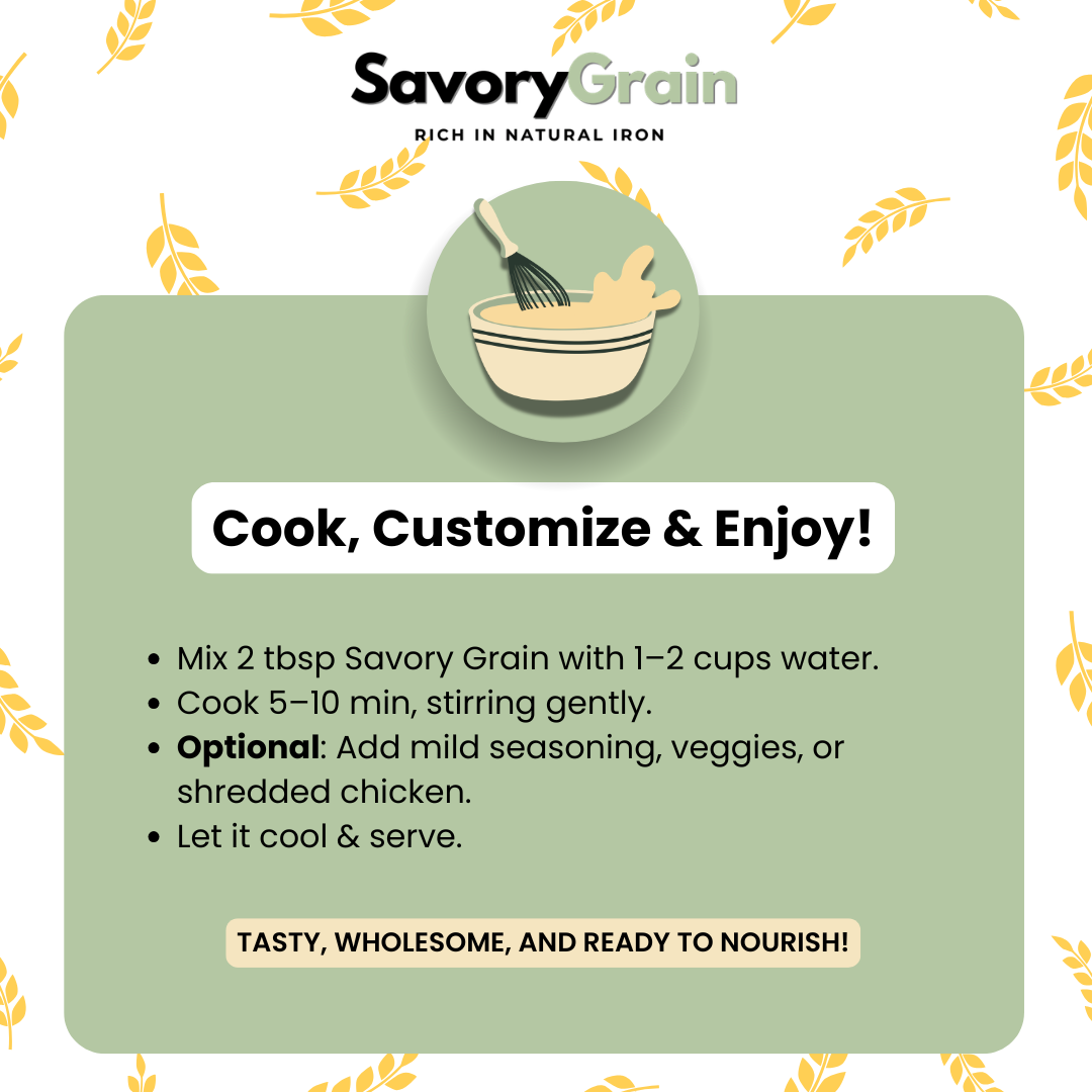 SavoryGrain - Iron and Protein Rich Savory Cereal for Babies(6+ Months)