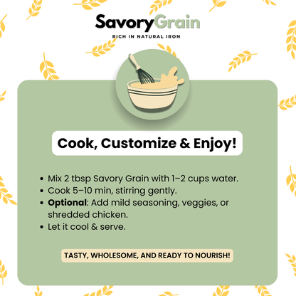 SavoryGrain - Iron and Protein Rich Savory Cereal for Babies(6+ Months)